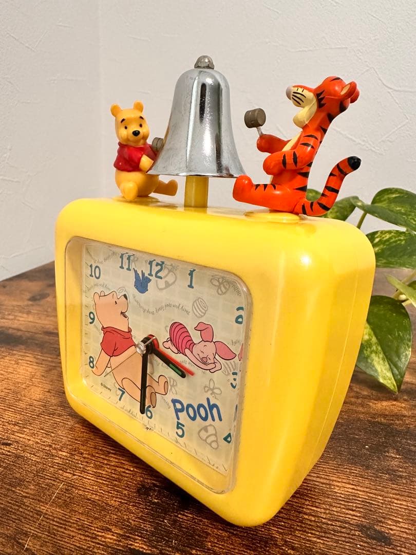 超希少　レトロ　プーさん&ティガー　目覚まし時計