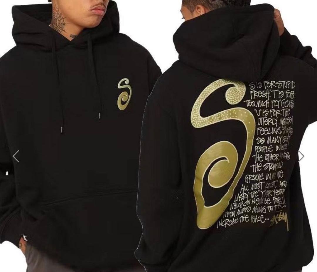 【正規品】Stussy ブラック パーカー Sロゴ