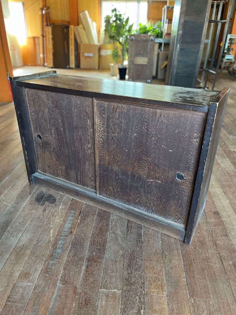 昭和レトロ　アンティーク家具　店舗　古民家　ダークブラウン木製店舗什器