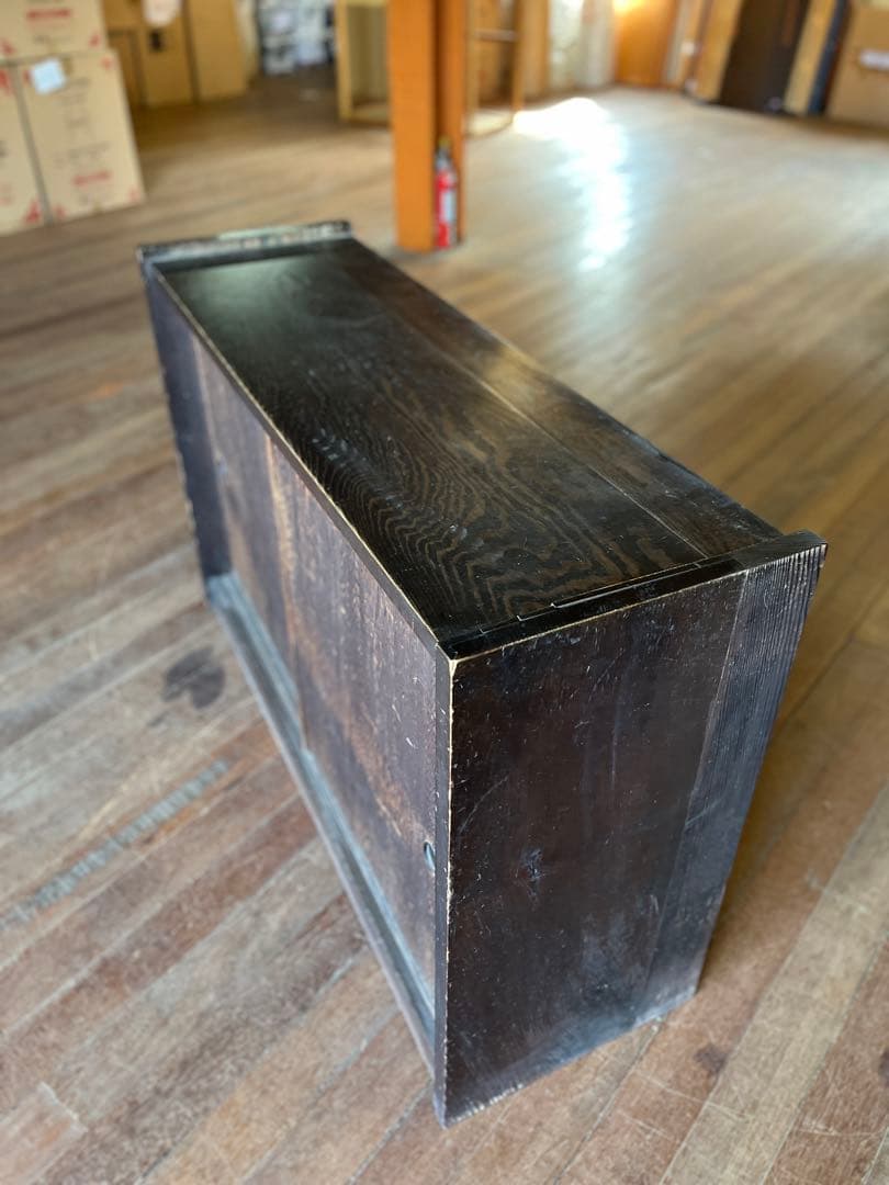 昭和レトロ　アンティーク家具　店舗　古民家　ダークブラウン木製店舗什器