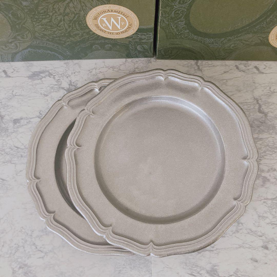 【ヴィンテージ】ウィルトン ピュータープレート2枚 デッドストック USA製