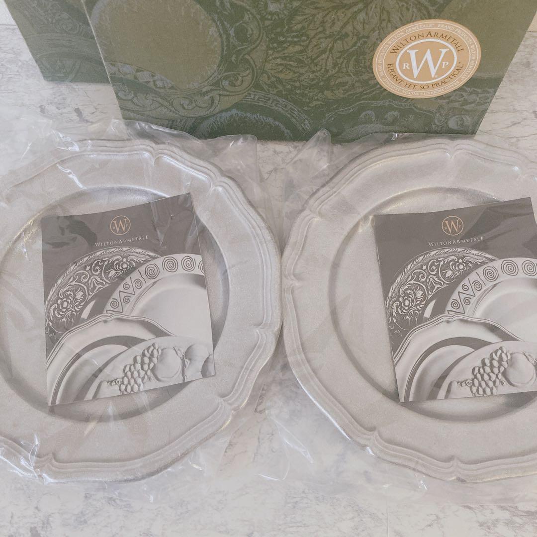 【ヴィンテージ】ウィルトン ピュータープレート2枚 デッドストック USA製