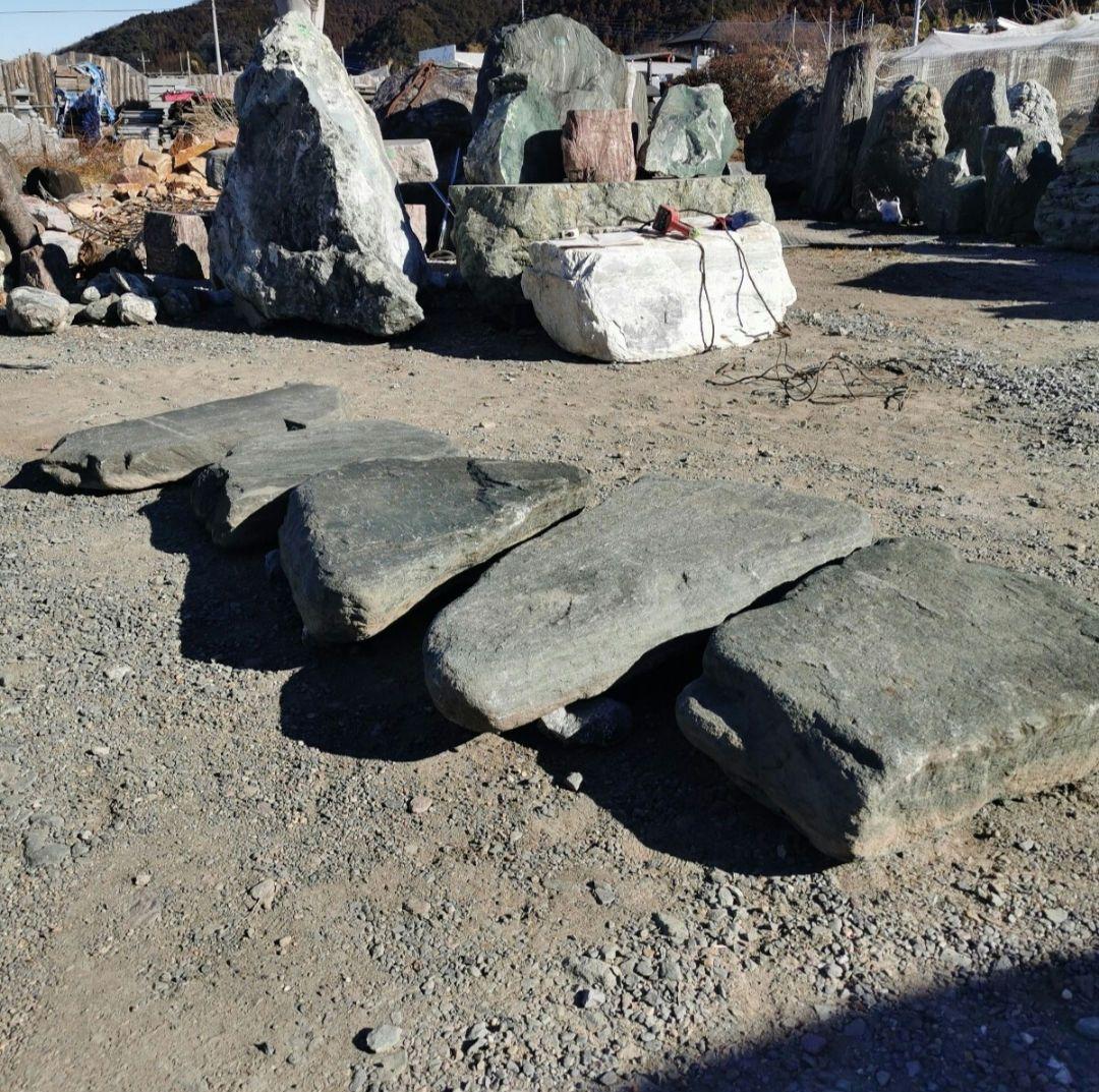 群馬産　青平石　5石セット　庭石　石 鑑賞石　庭　坪庭　ガーデニング