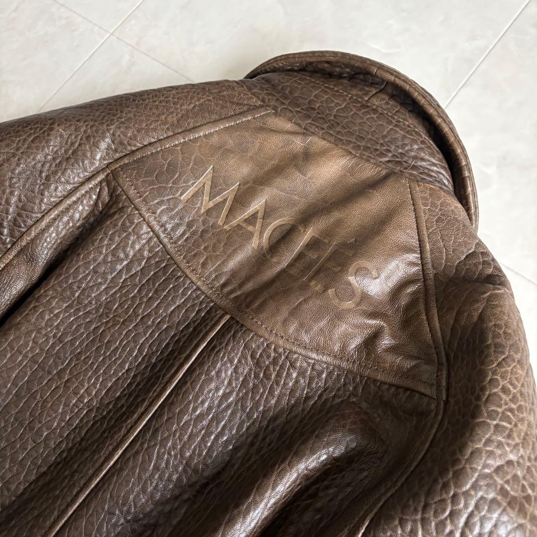 80s vintage 羊革スタンドボンバージャケット 茶 M ブルゾン 短丈