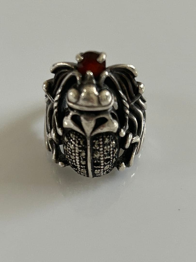 シルバー925 甲虫デザインリング 年代物アンティーク。一点もの