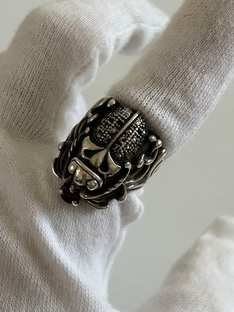 シルバー925 甲虫デザインリング 年代物アンティーク。一点もの