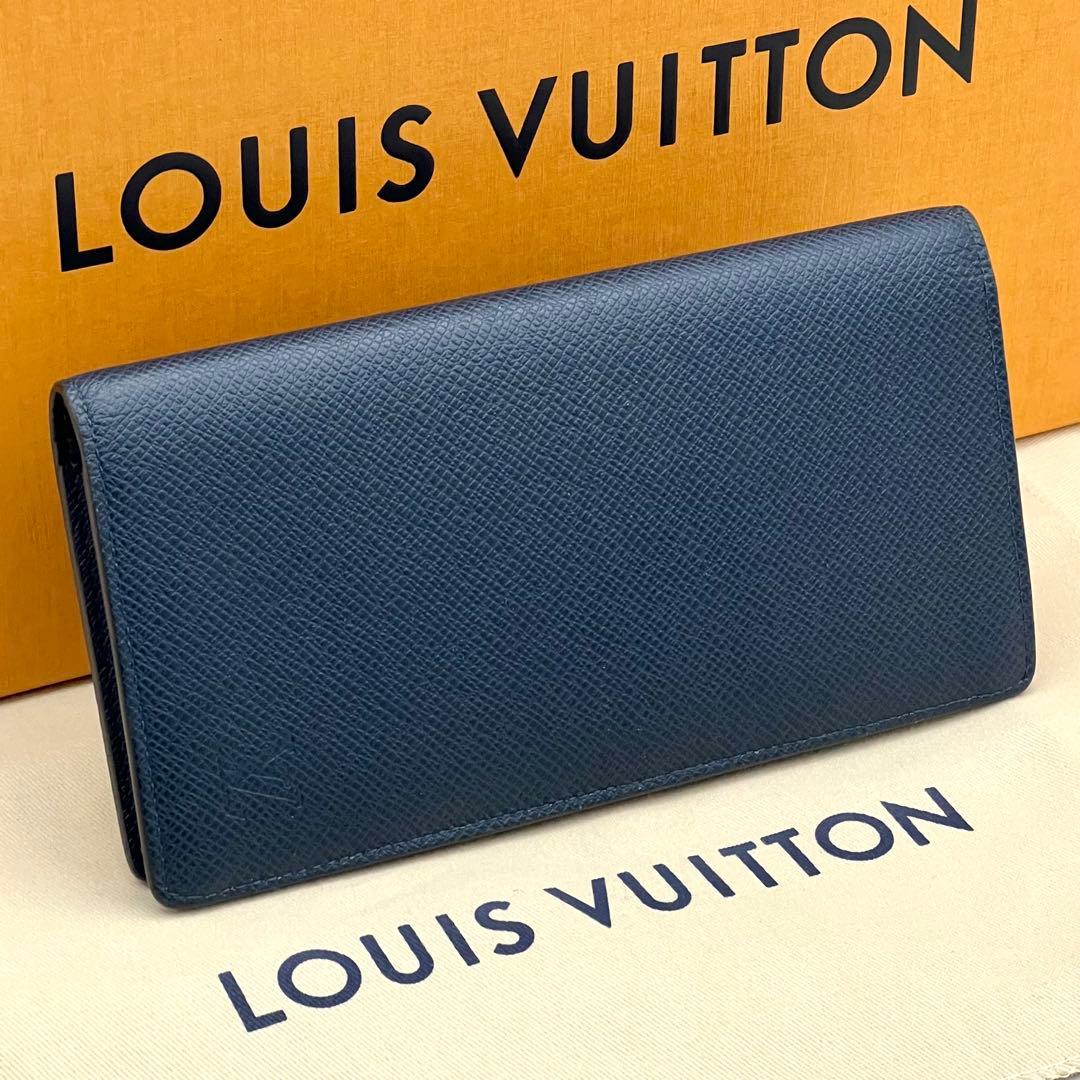 ★超極美品★ルイヴィトン　札入れ　タイガ　ポルトフォイユ　ロン　ネイビー　長財布