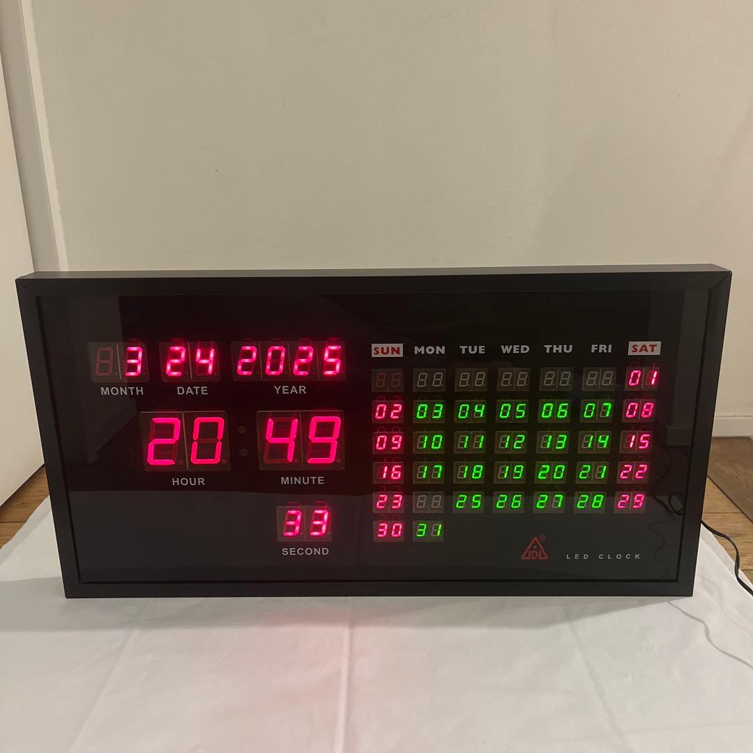 廃盤　JDL LED CLOCK デジタル壁掛け時計 カレンダー