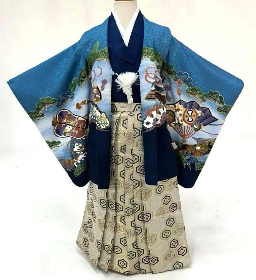 七五三５歳 羽織・着物・長襦袢・袴・帯・懐剣・ 肩上げ済み