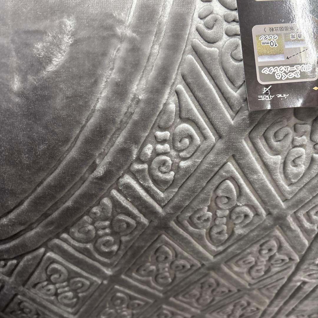 グレー ラグ 185cm×185cm ボリュームタイプ