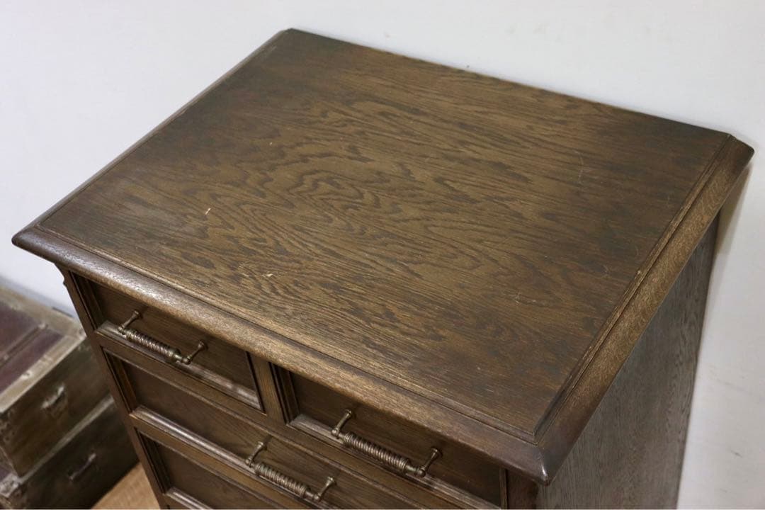 GMHK858○神戸家具 洋家具 7段チェスト 整理箪笥 収納家具 彫刻 鉄金具