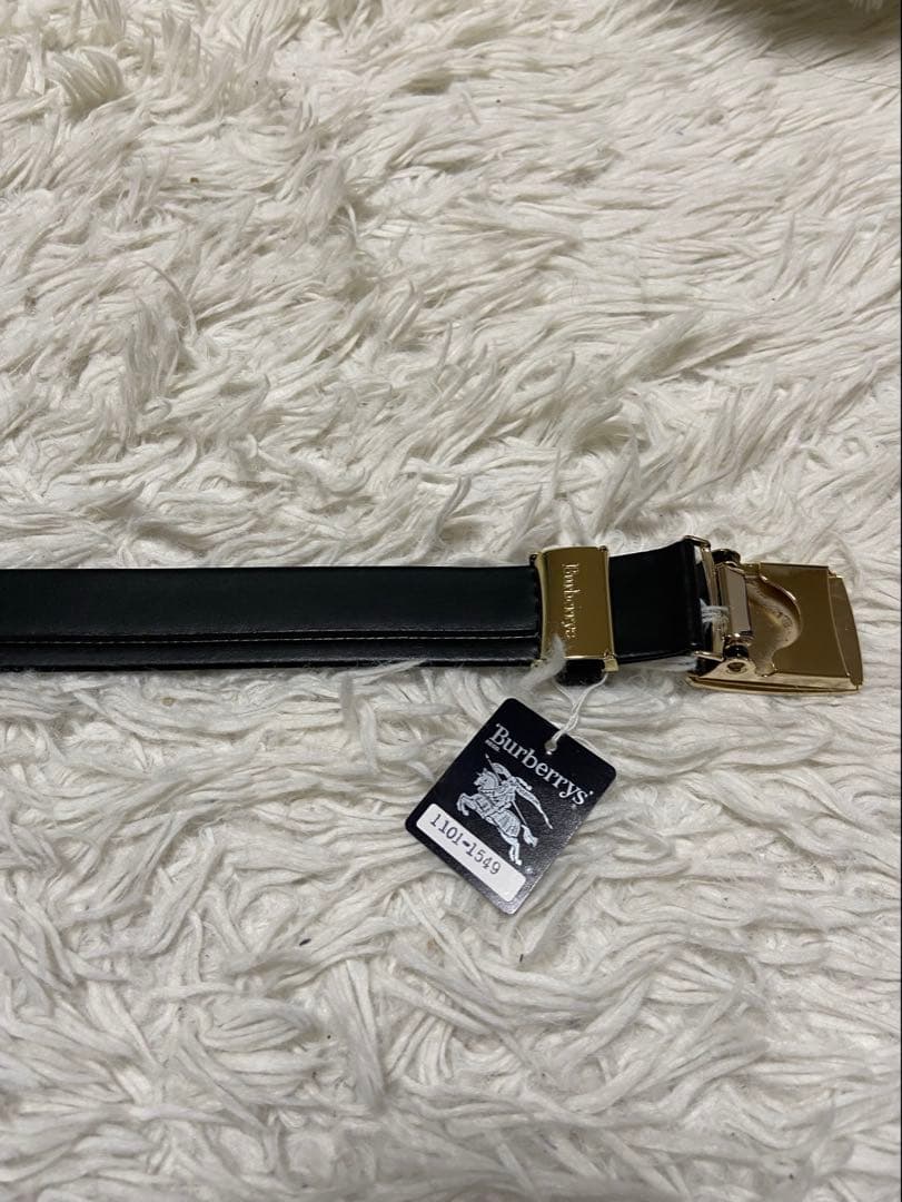 新品未使用 Burberrys バーバリーズ 本革ベルト ゴールドロゴ 箱付