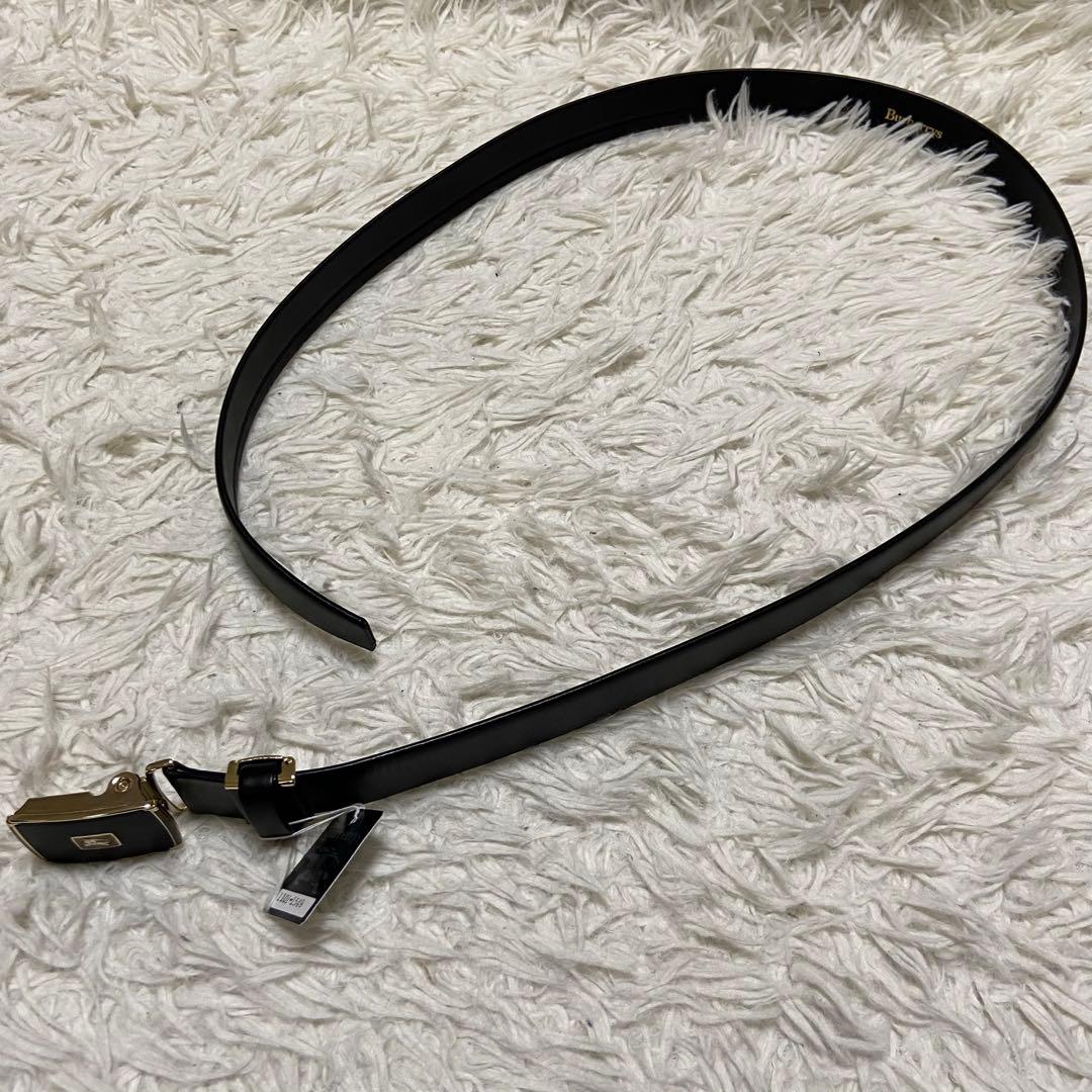 新品未使用 Burberrys バーバリーズ 本革ベルト ゴールドロゴ 箱付