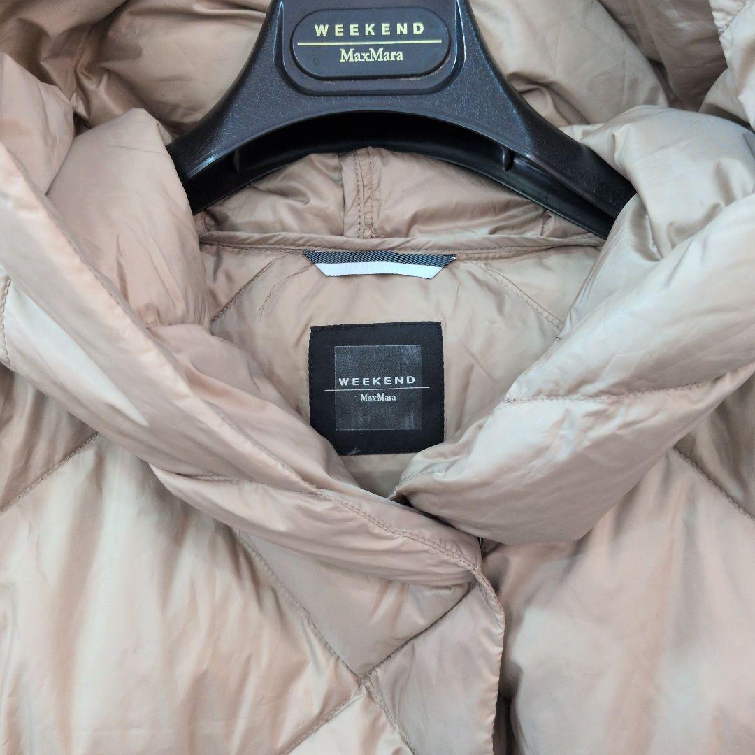 マックスマーラ MaxMara IT40 ベージュ　フード付きダウンベスト