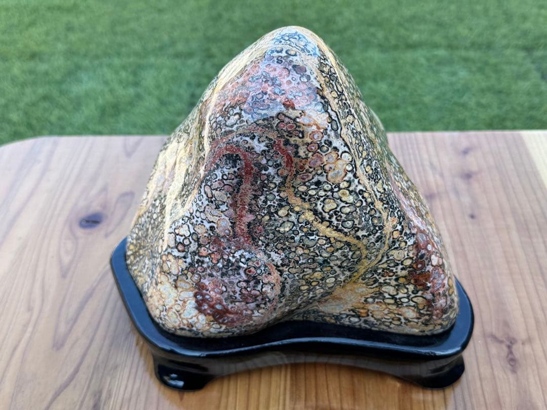 レオパード ジャスパー 鑑賞石 豹柄 水晶 瑪瑙 孔雀石 天然石 水石 置物