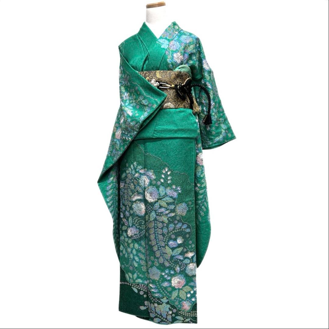 作家もの　振袖　辻ヶ花　絞り　金彩　金通し　藤　成人式　着物　101b d