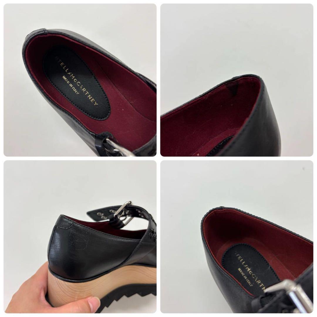 良品 ステラマッカートニー ストラップ シューズ 厚底 ブラック サイズ 35