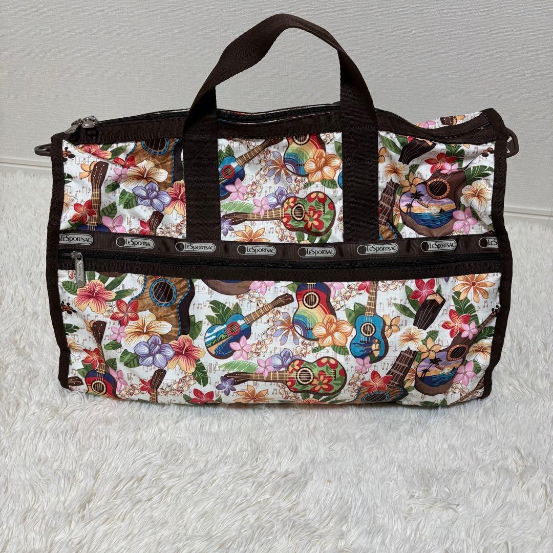 ハワイ限定 レスポートサック ボストンバッグ ウクレレ柄
