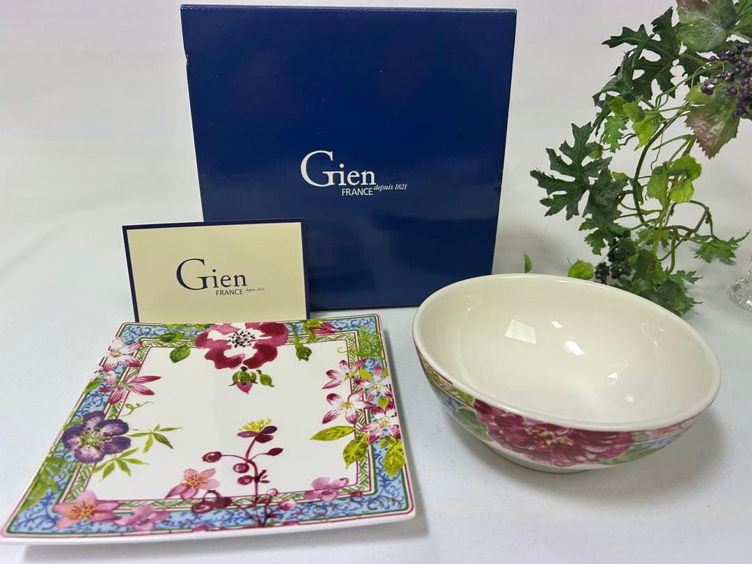 Gien /ジアン　ミルフルール　花柄皿とボウルセット