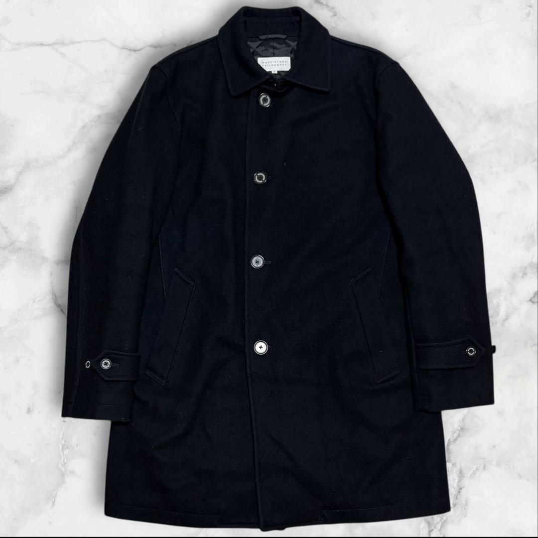 Macintosh philosophy ステンカラーコート　濃紺ウール