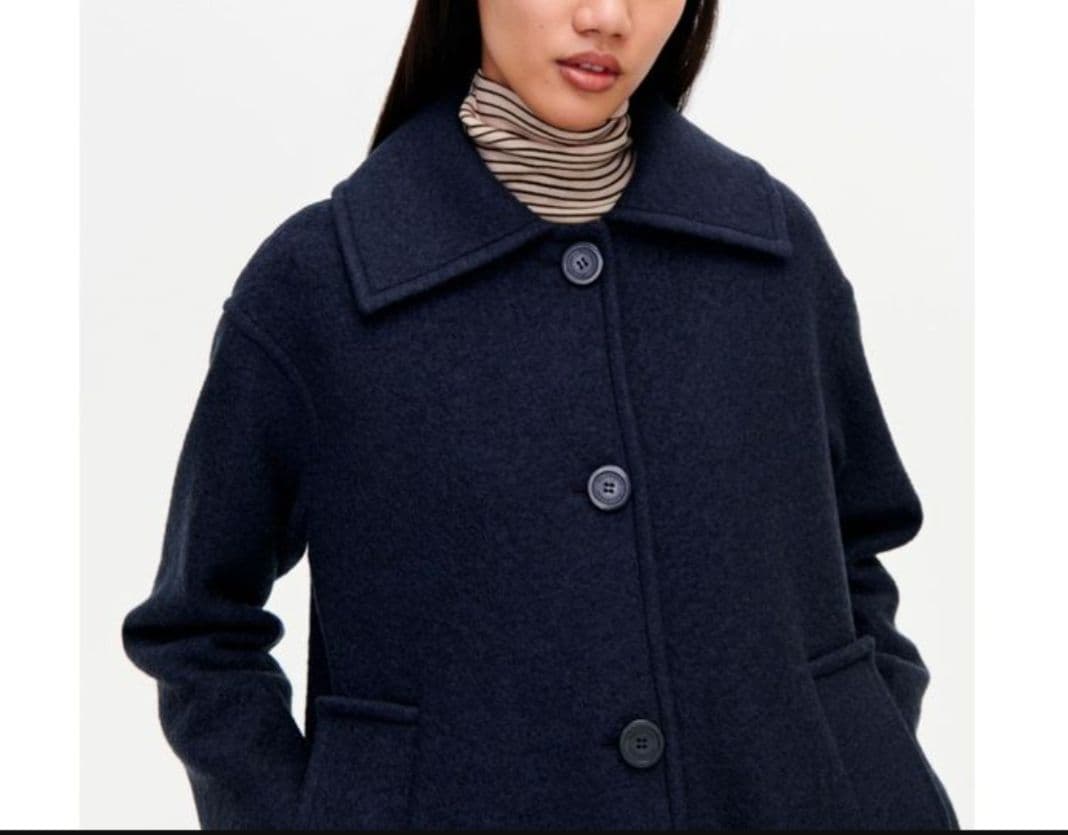 marimekko ダークネイビー ロングコート Sサイズ