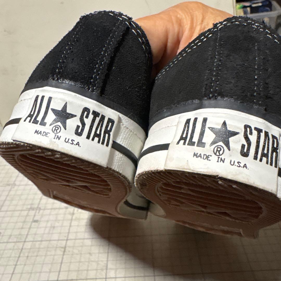 オールスター　コンバース　ビンテージ ブラック スエード ローカット