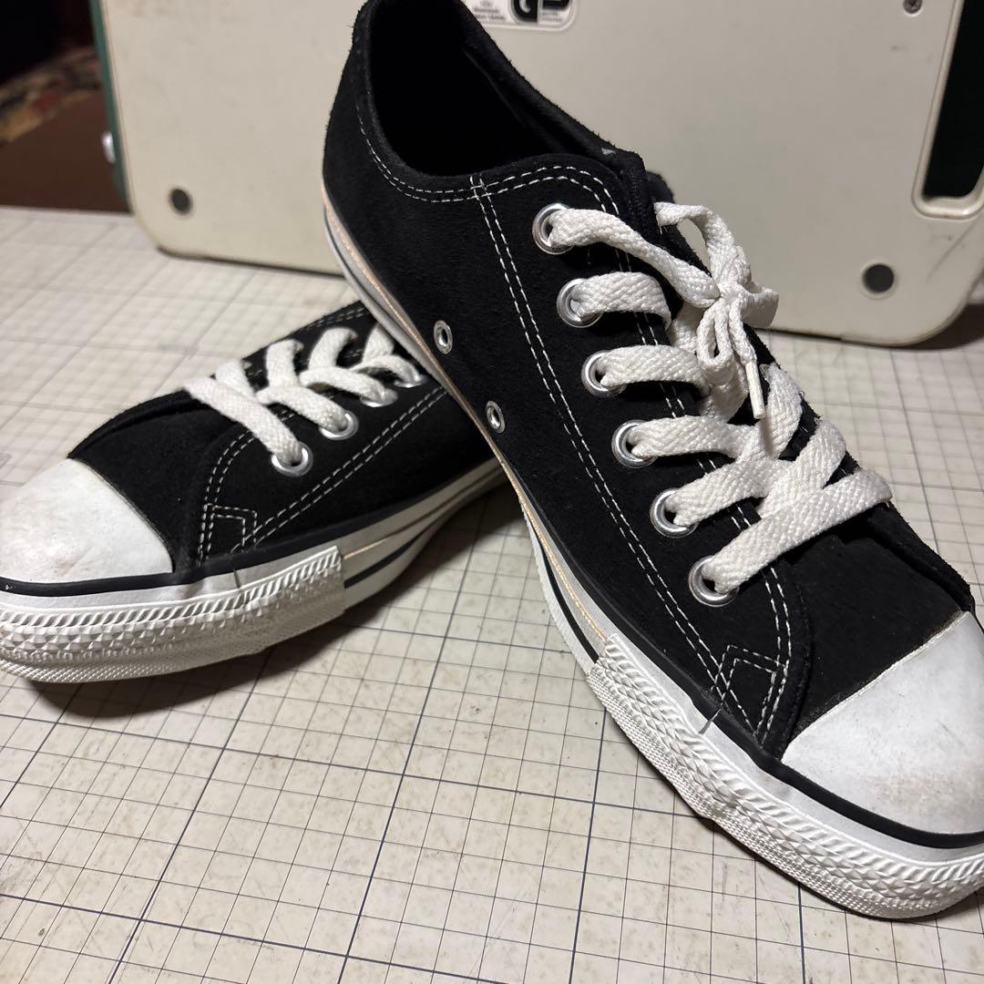 オールスター　コンバース　ビンテージ ブラック スエード ローカット