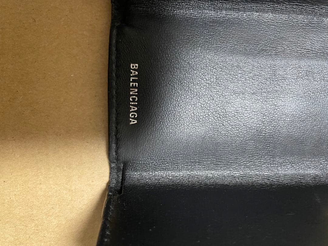 BALENCIAGA バレンシアガ 三つ折り財布 黒 レザー