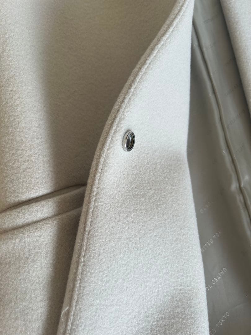 美品　ユナイテッドトウキョウ　カシミヤ混　Vネックノーカラーコート