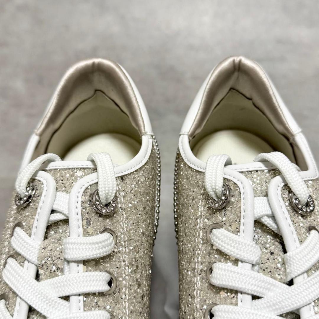 yuki +diana ヒールアップスニーカー6cm ゴールド 24cm