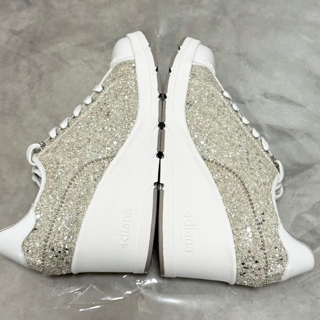 yuki +diana ヒールアップスニーカー6cm ゴールド 24cm