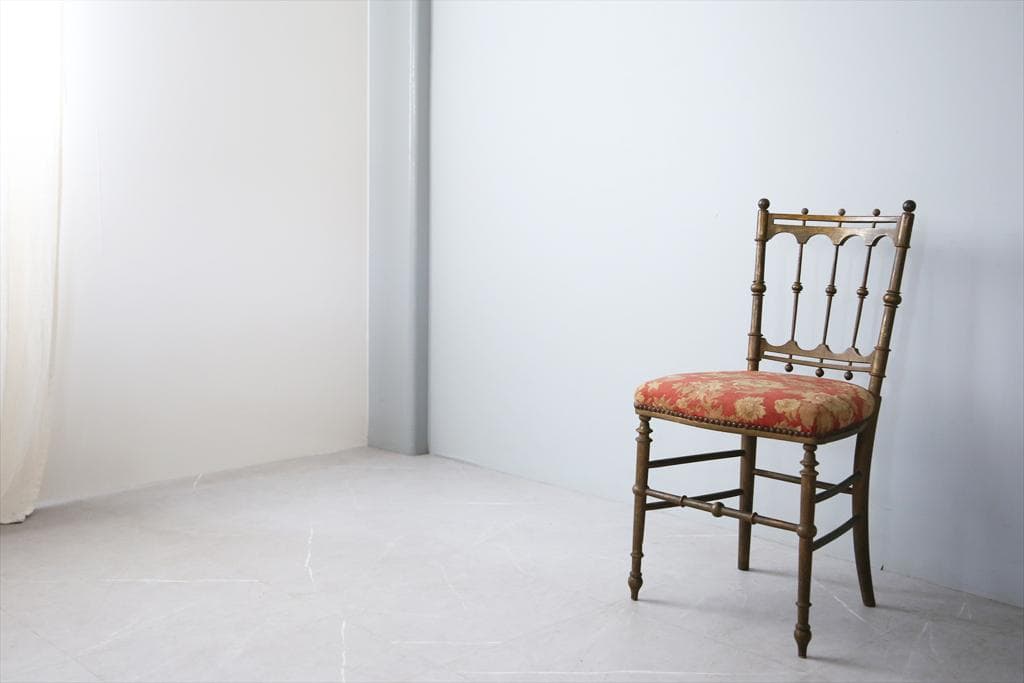 フランスアンティーク木製ナポレオンチェア/ダイニングイス/サロン90-120-2