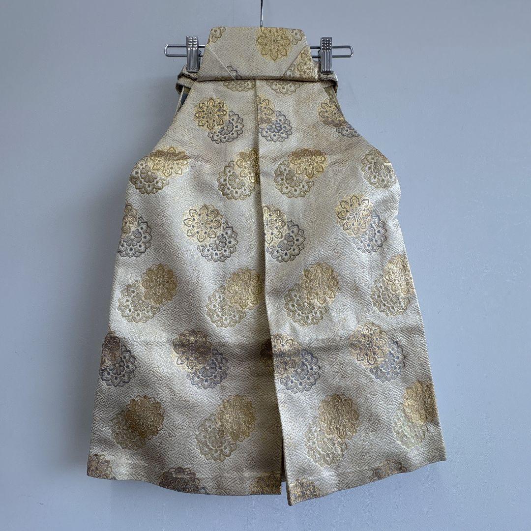 七五三　５歳男の子　羽織はかま袴　青系　鷹松紗綾形　ゴールド系　7275