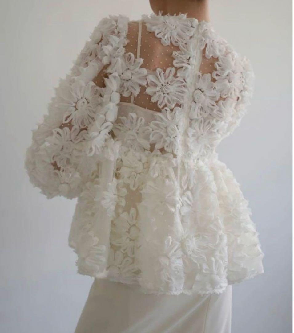 トップス Acka. flower peplum blouse