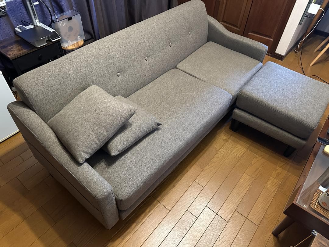 ソファ 3人掛け カウチソファ CCS-3S ライトブラウン