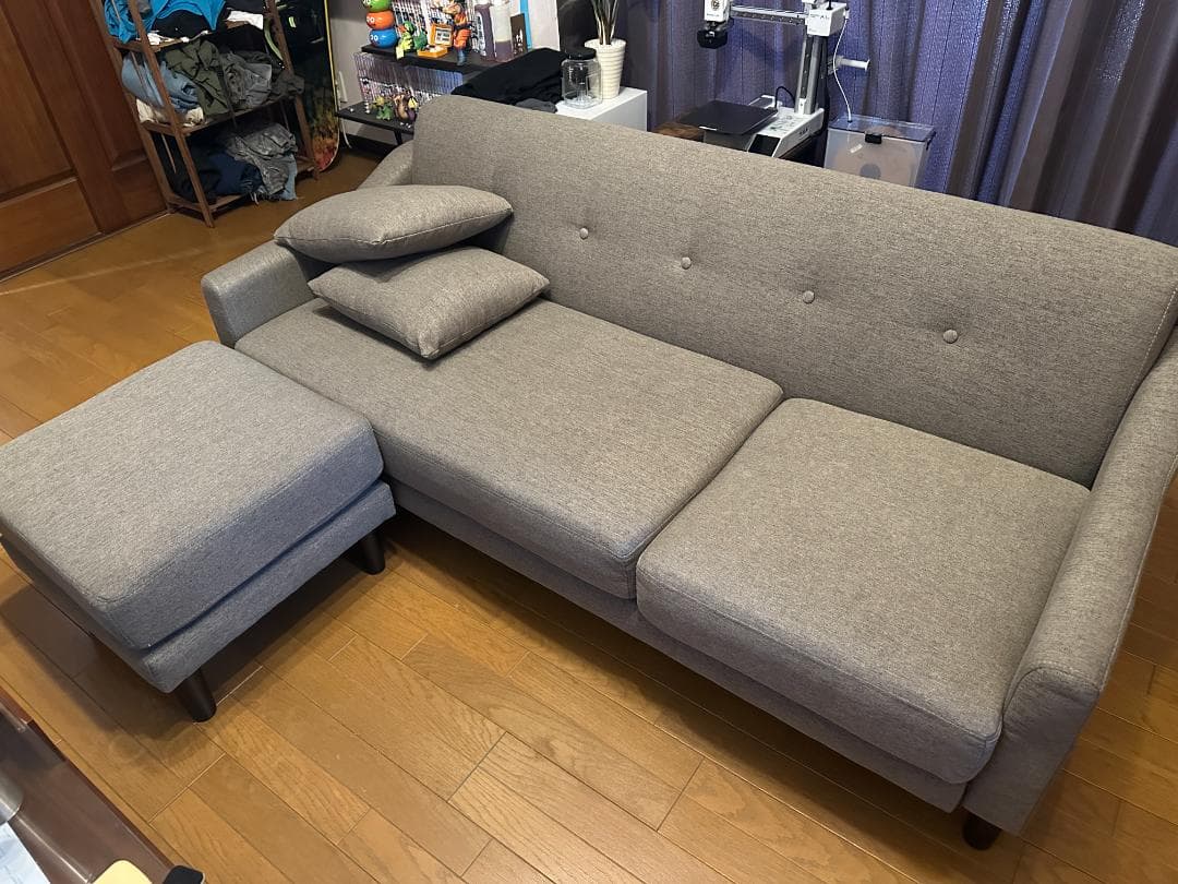 ソファ 3人掛け カウチソファ CCS-3S ライトブラウン