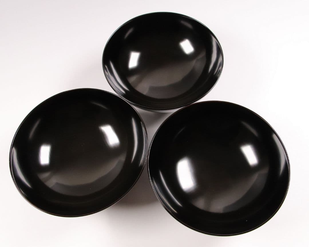 CK71 漆芸 木製漆器 輪島塗 柿蒔絵 黒塗御吸物椀 三客 / 秋 果物