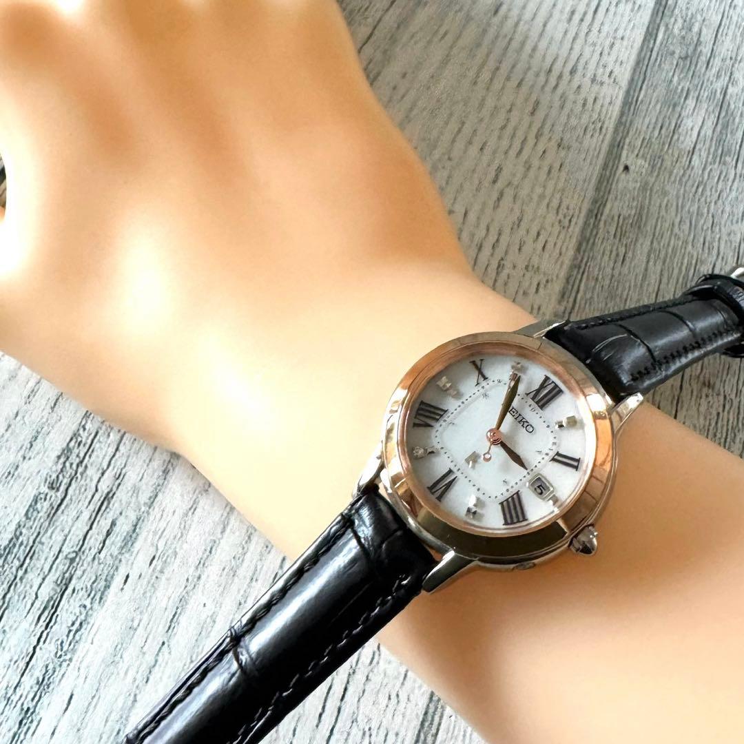 【動作良好】SEIKO ルキア 腕時計 1B22-0CK0 電波ソーラー チタン