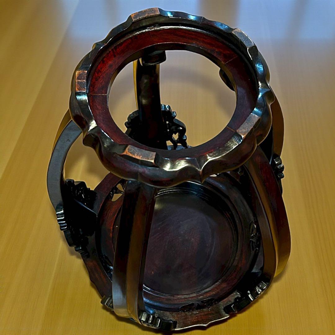 極上 唐木 花台 紫檀調 五足 飾台 花瓶台 香炉台 透かし彫り 高級 和家具