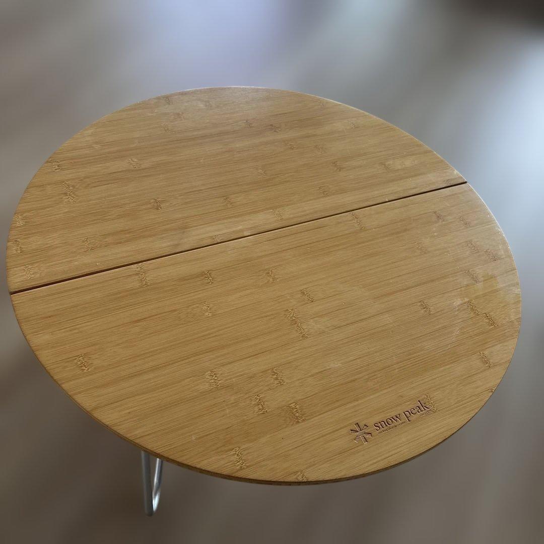  peak 竹製円形折りたたみテーブル