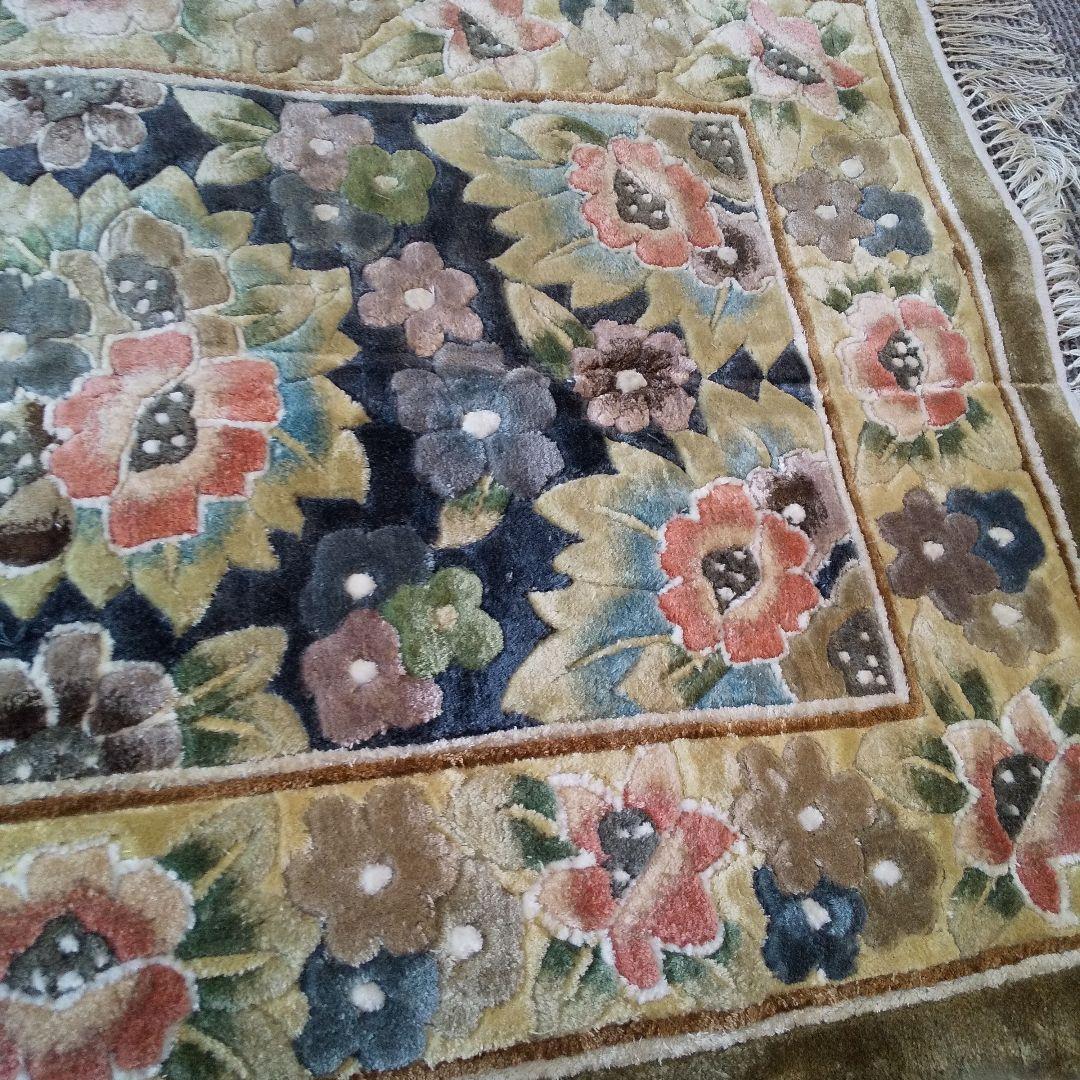 ★値下げ★緞通マット 花柄 玄関マット