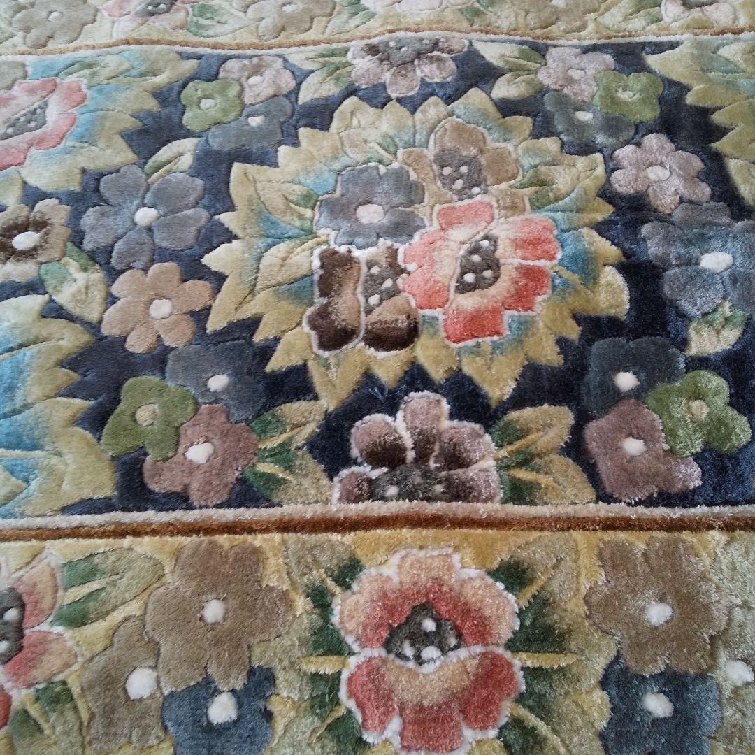 ★値下げ★緞通マット 花柄 玄関マット