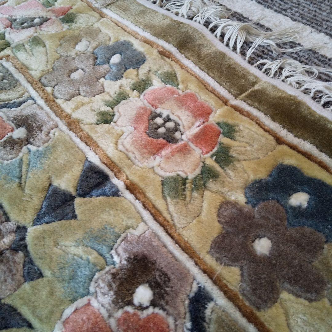 ★値下げ★緞通マット 花柄 玄関マット