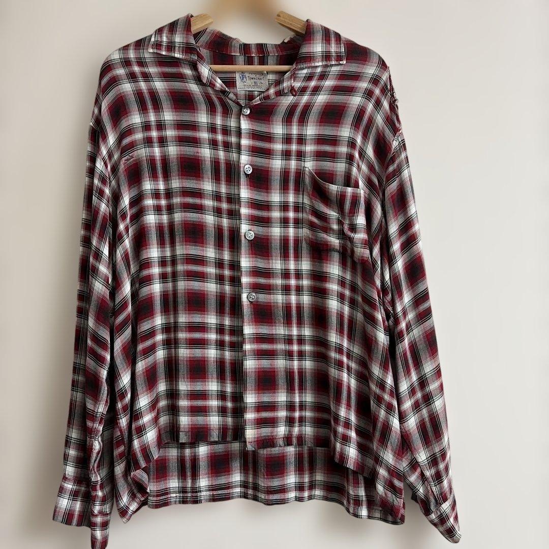 40's ~ 50's Towncraft オンブレチェック レーヨン シャツ