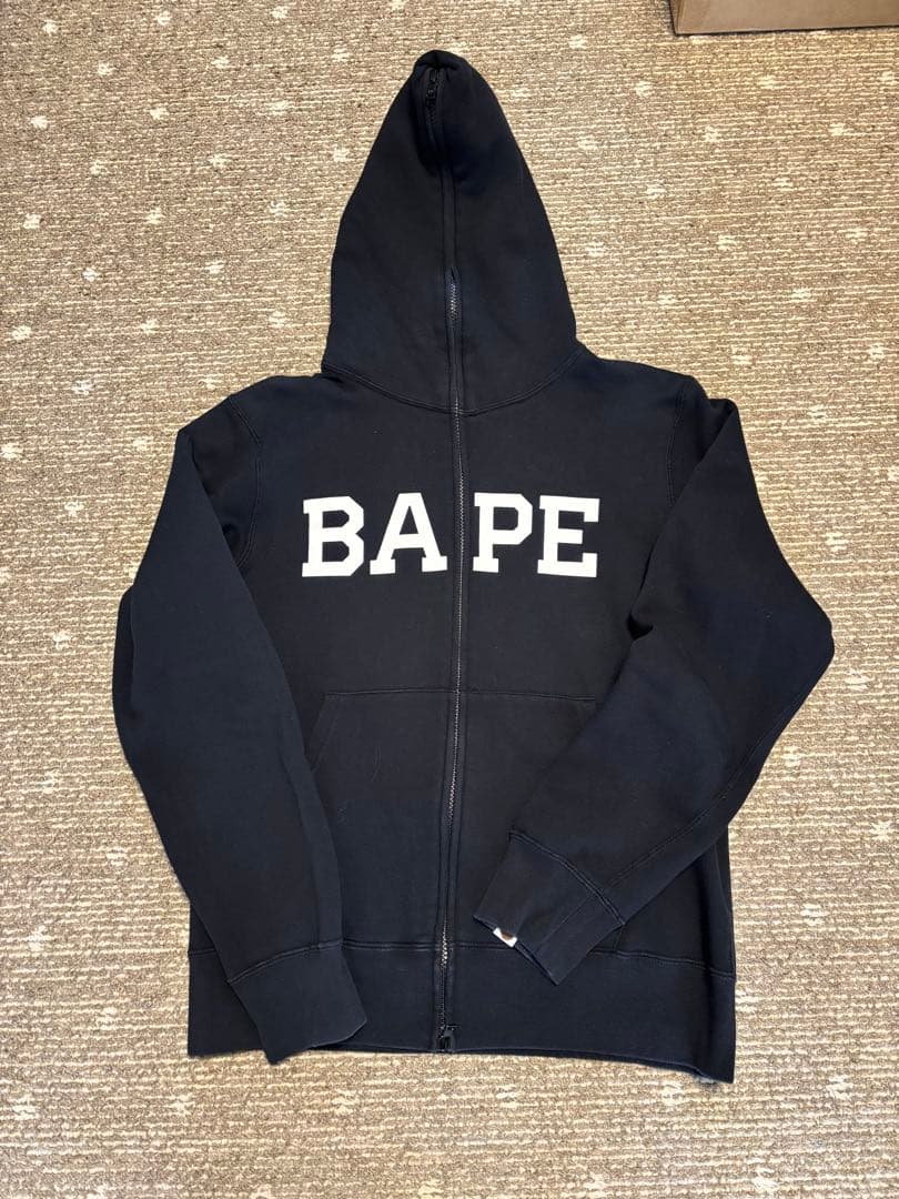 BAPE ジップアップパーカー ブラック