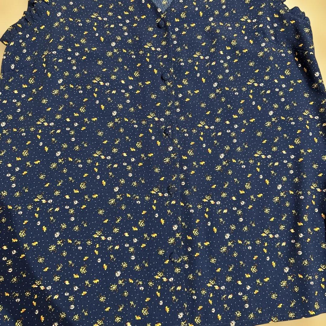 Ron Herman RHC ネイビー 花柄 Vネックタンクトップ