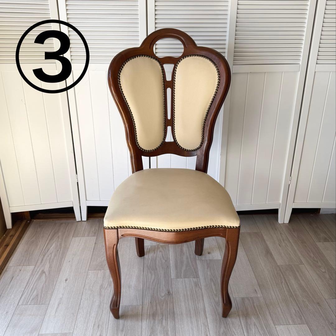 ③ サルタレッリ ダイニングチェア 猫脚チェア 1脚　(4脚同時販売)