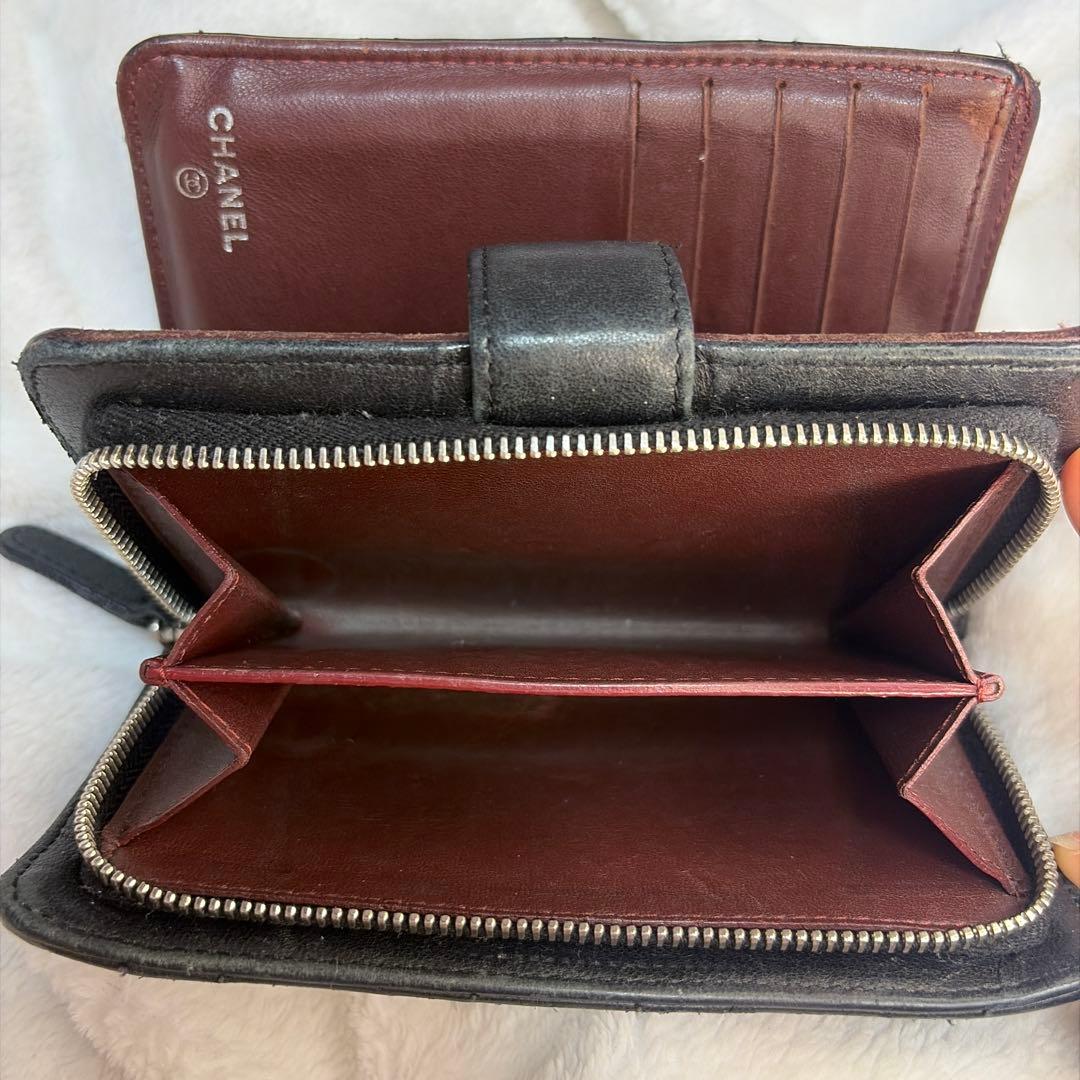 CHANEL キルティング ブラック 二つ折り財布