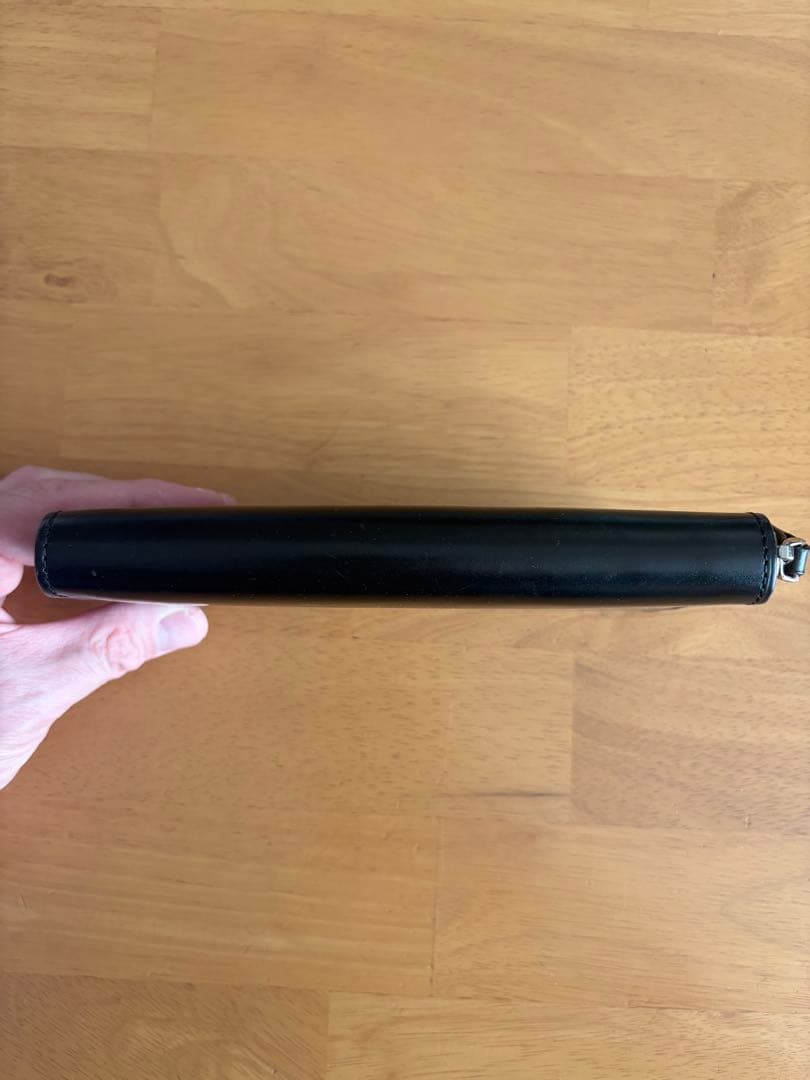 GANZO AVON ラウンドファスナー長財布 ブラック ブライドルレザー