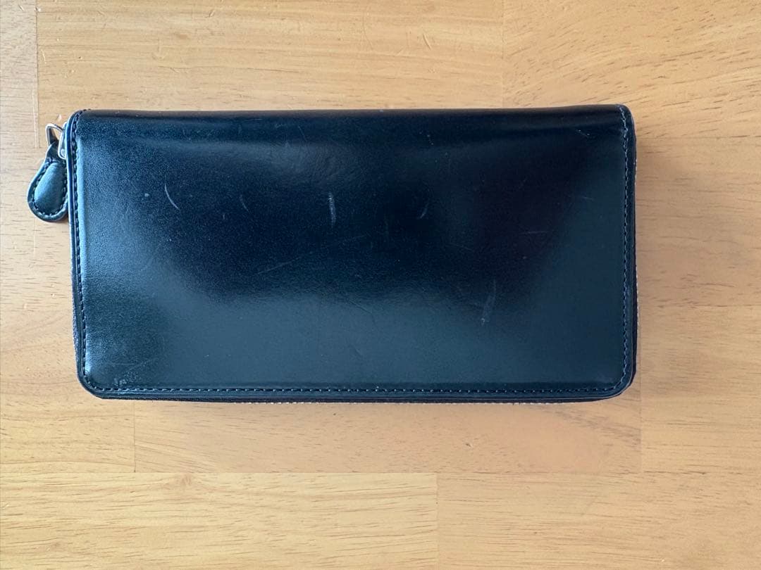 GANZO AVON ラウンドファスナー長財布 ブラック ブライドルレザー